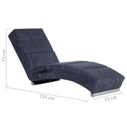 Chaise longue de masaje aspecto ante gris