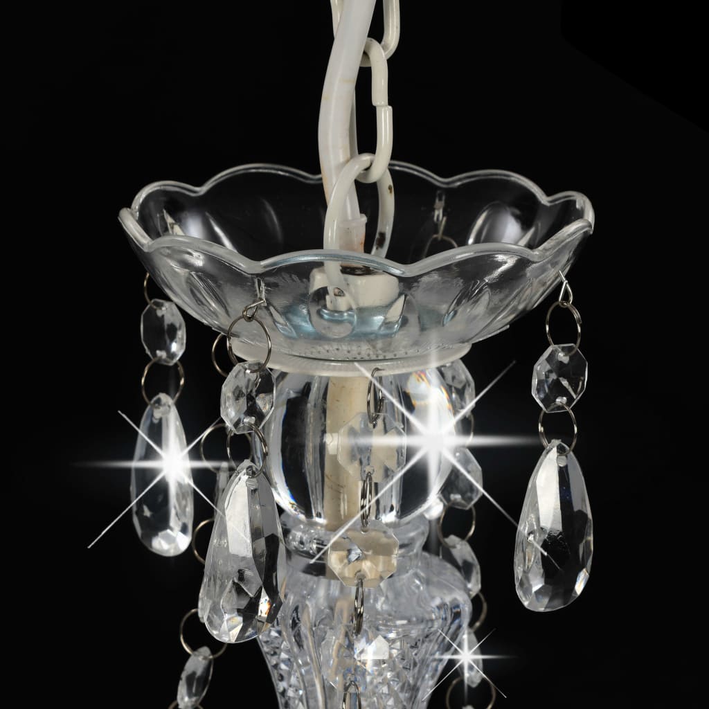 Lustre avec perles blanc rond 3×E14