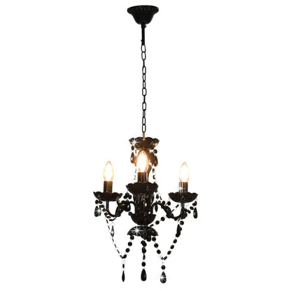 Lustre avec perles noires rondes 3×E14