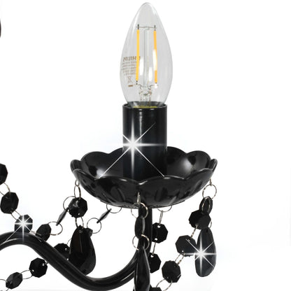 Lustre avec perles noires rondes 3×E14