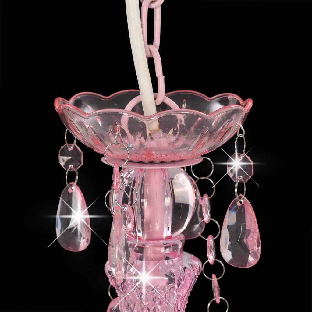 Lustre avec Perles Rose Rond 3×E14