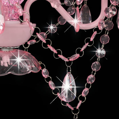 Lustre avec Perles Rose Rond 3×E14