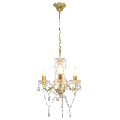 Lustre avec Perles Couleur Or Rond 3×E14