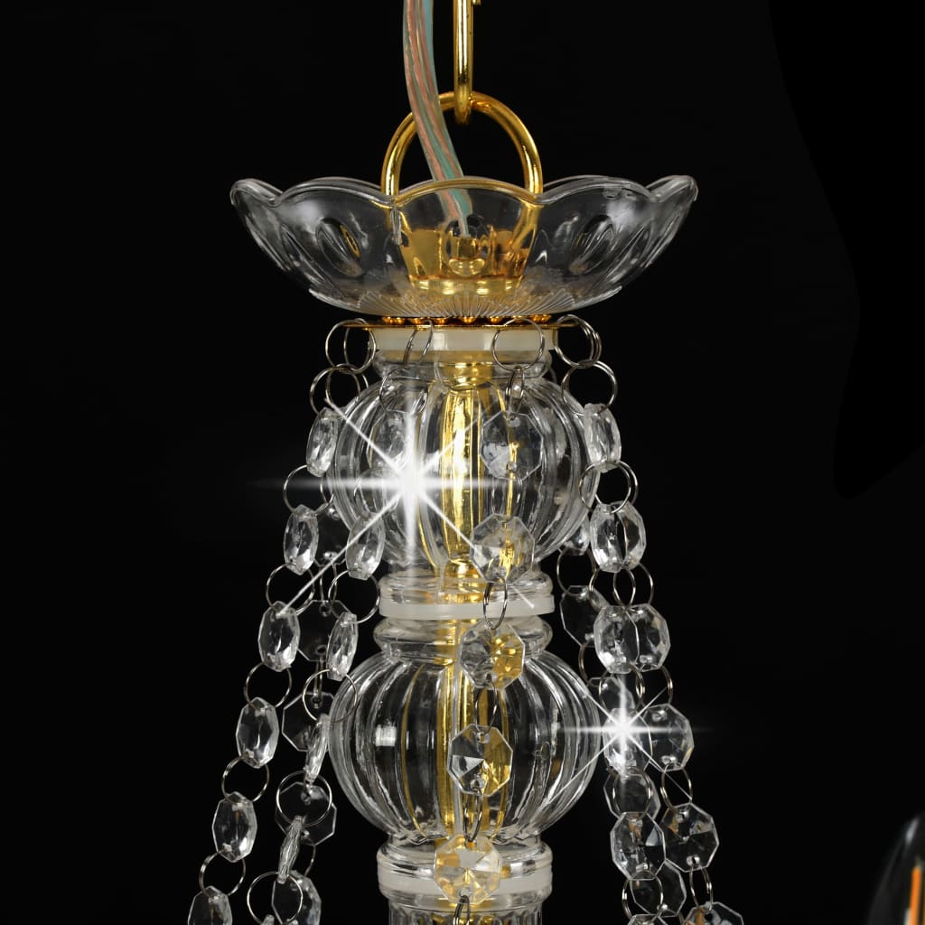 Lustre avec perles Doré 8 douilles E14