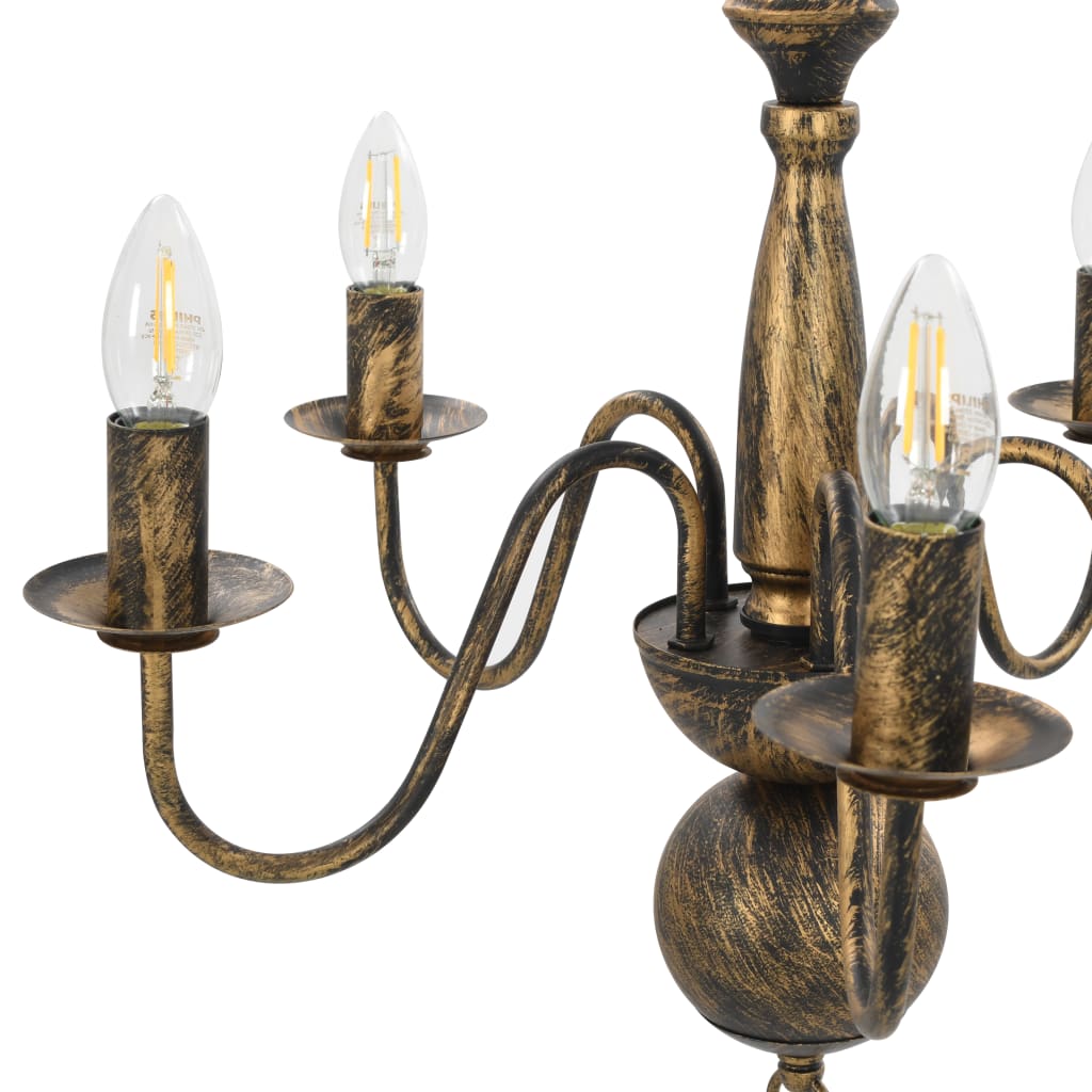 Lustre Noir Antique 5×Ampoules E14