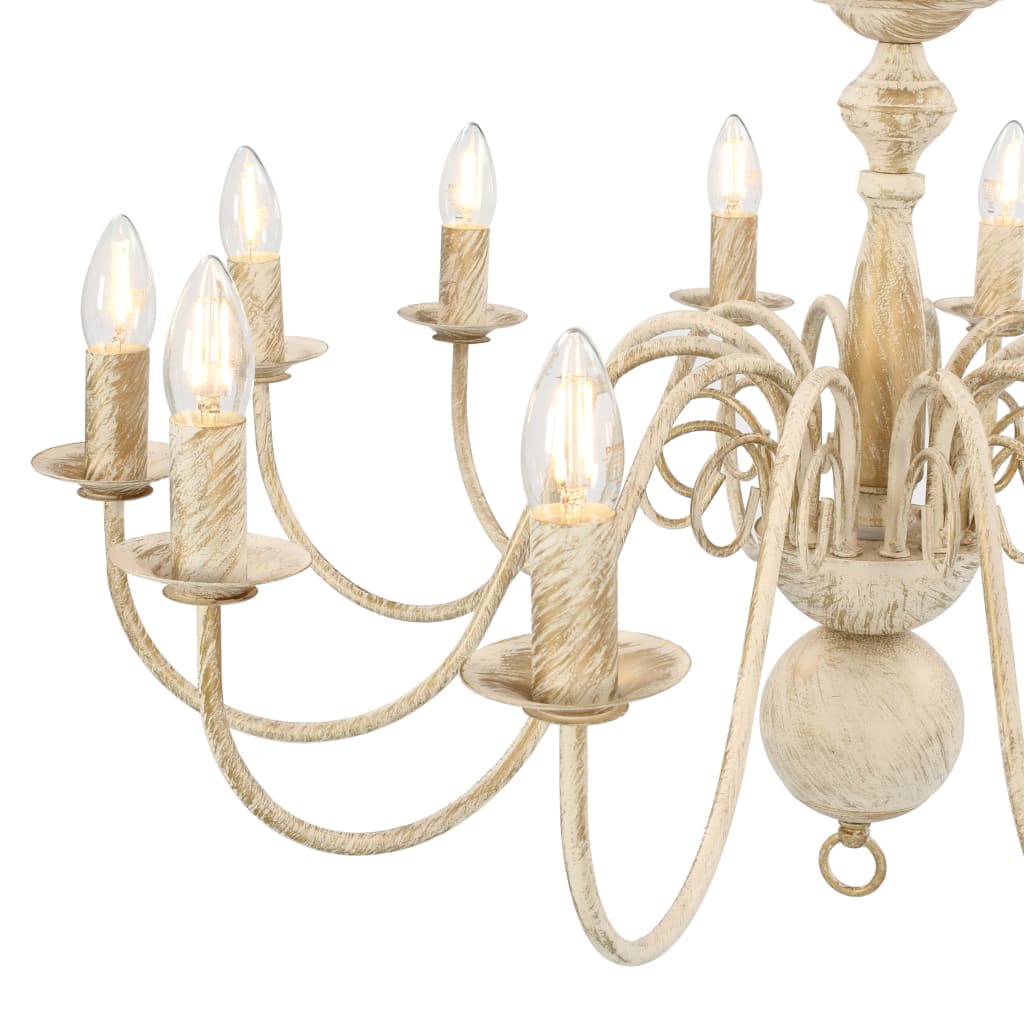 Lustre blanc antique 12 × douilles E14