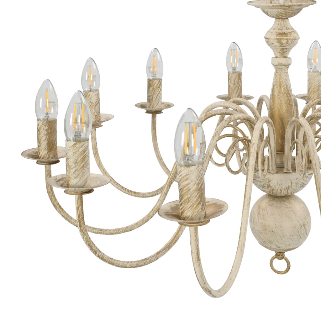 Lustre blanc antique 12 × douilles E14