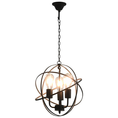 Lampe suspendue boule noire 3 x douille E27