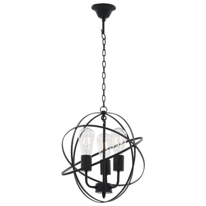 Lampe suspendue boule noire 3 x douille E27