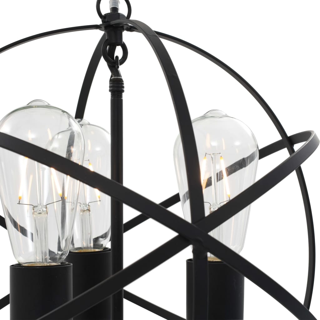 Lampe suspendue boule noire 3 x douille E27