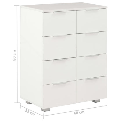 Buffet blanc brillant 60x35x80 cm en bois