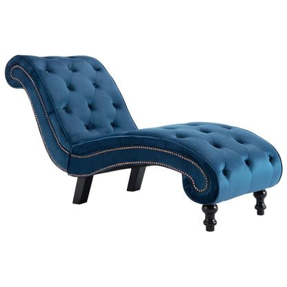 Chaiselongue Blau Samt