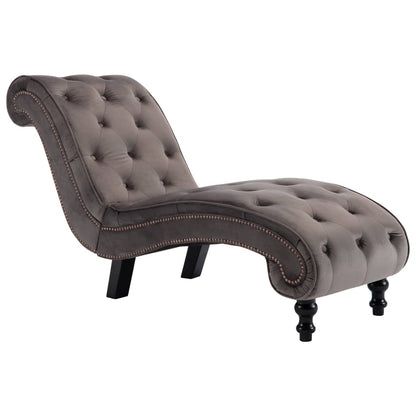 Chaiselongue Grau Samt