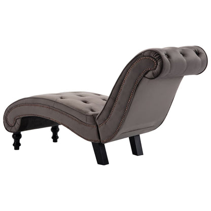 Chaiselongue Grau Samt