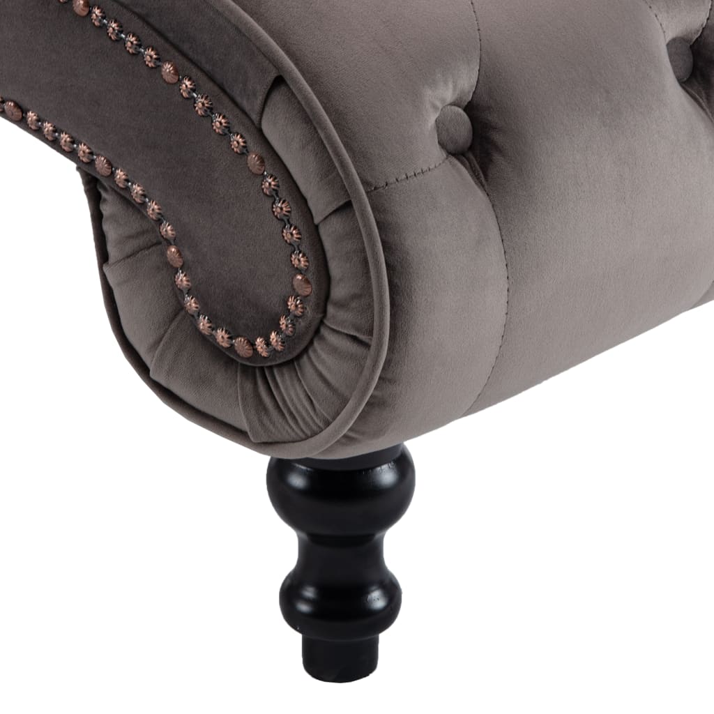 Chaiselongue Grau Samt