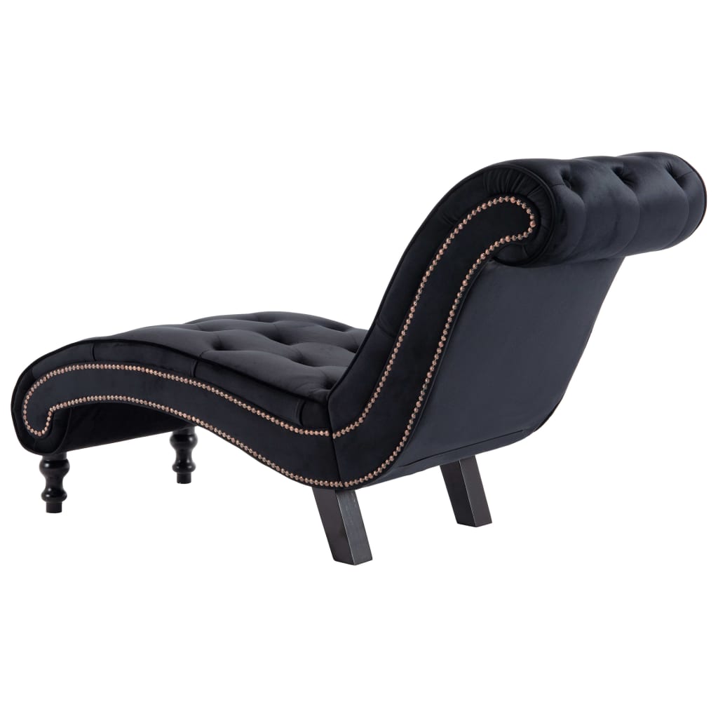 Chaiselongue Schwarz Samt