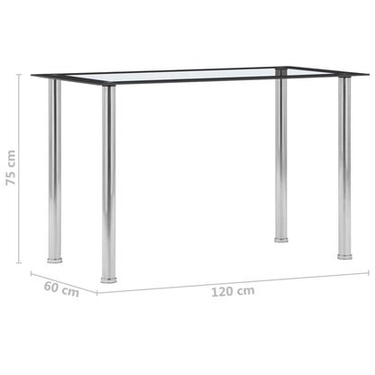 Esstisch Schwarz und Transparent 120 x 60 x 75 cm Hartglas