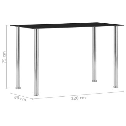 Esstisch Schwarz 120 x 60 x 75 cm Hartglas