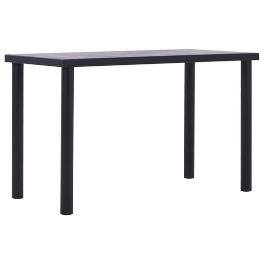 Table à manger noir et gris béton 120 x 60 x 75 cm MDF