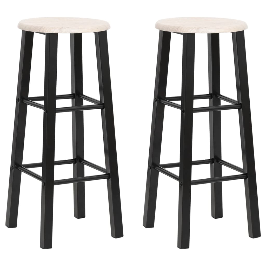 Tabourets de bar 2 pcs. MDF noir