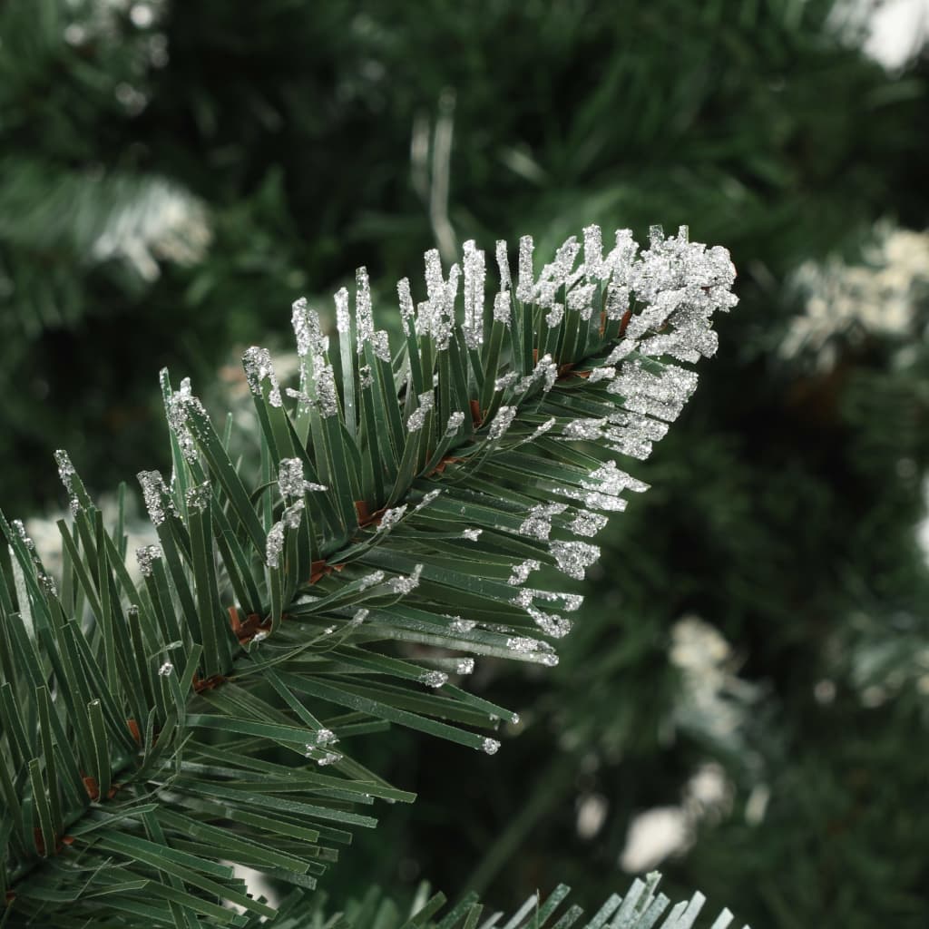 Árbol de Navidad artificial con piñas, purpurina blanca, 210 cm