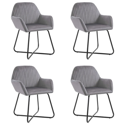 Chaises de salle à manger 4 pcs. Velours gris