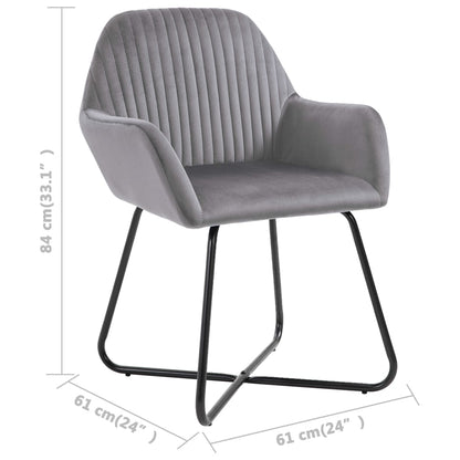 Chaises de salle à manger 4 pcs. Velours gris