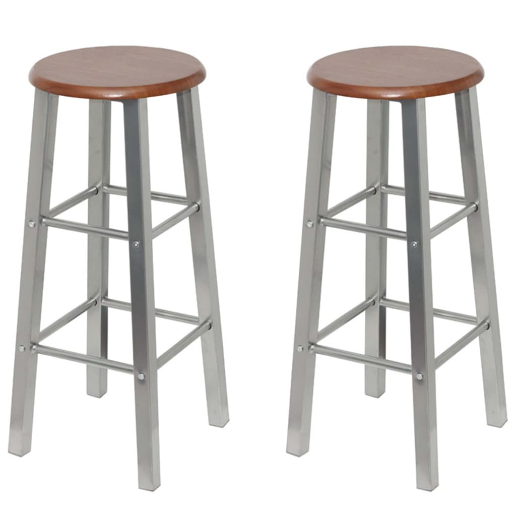 Tabourets de bar 4 pcs. MDF argenté et marron