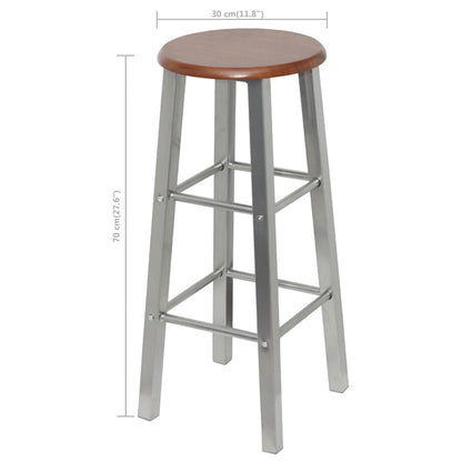 Tabourets de bar 4 pcs. MDF argenté et marron