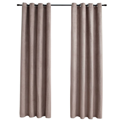 Cortinas opacas con ojales metálicos 2 piezas taupe 140x245 cm