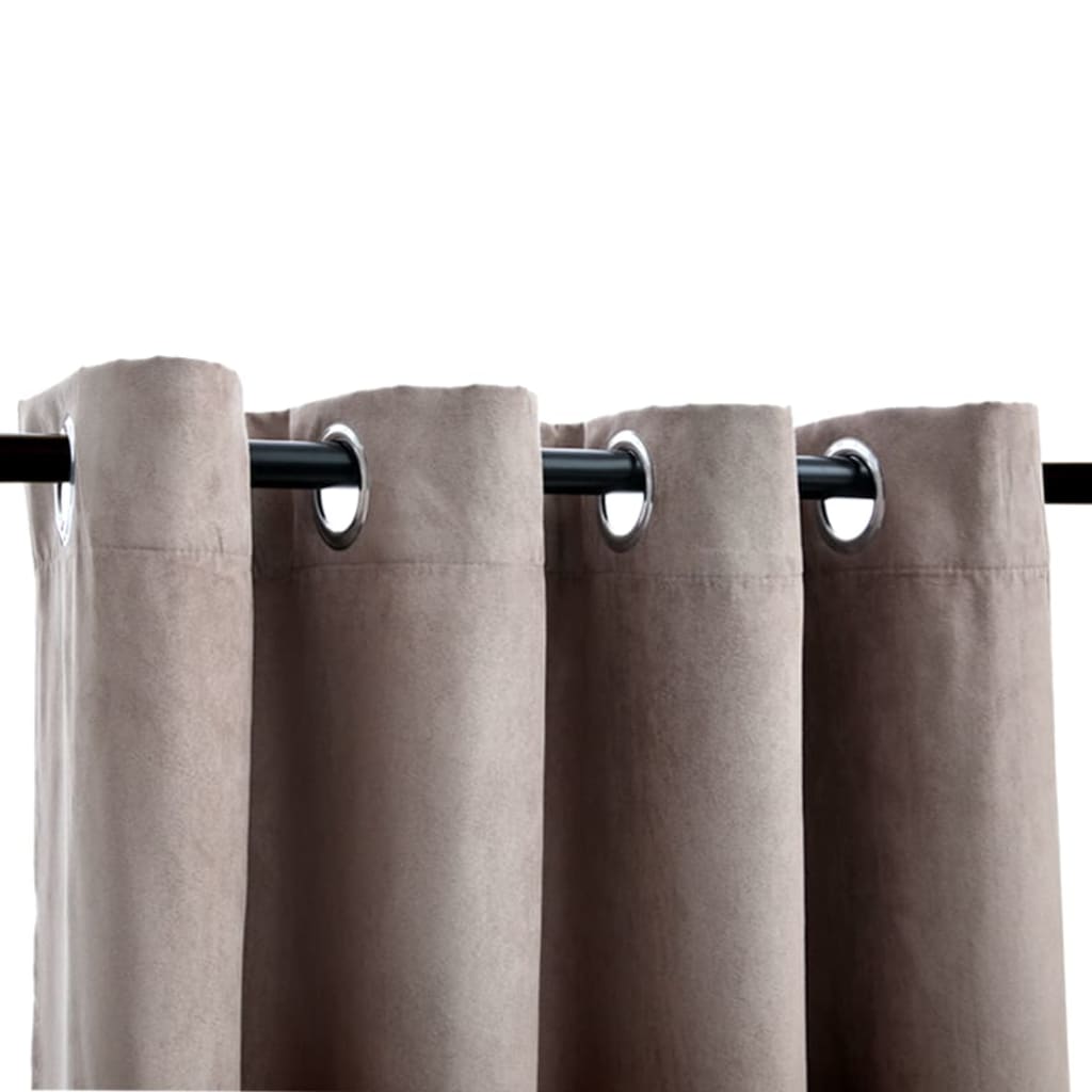 Cortinas opacas con ojales metálicos 2 piezas taupe 140x245 cm