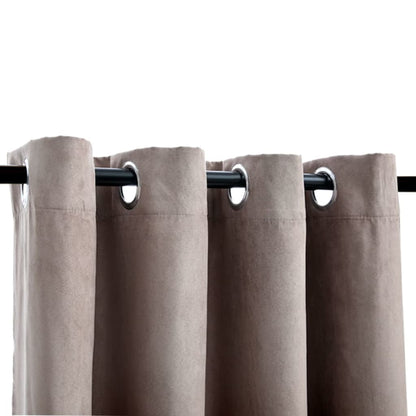 Cortinas opacas con ojales metálicos 2 piezas taupe 140x245 cm