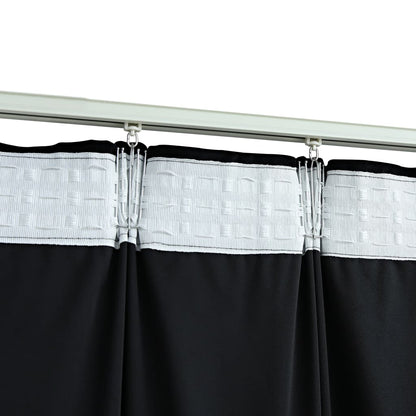 Cortinas opacas con ganchos 2 uds. Terciopelo Negro 140x175 cm.