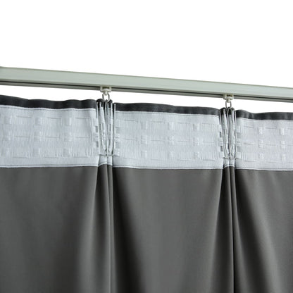 Cortinas opacas con ganchos 2 piezas Terciopelo antracita 140x175cm.