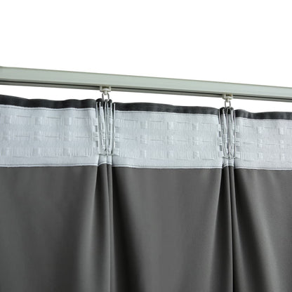 Cortinas opacas con ganchos 2 piezas terciopelo antracita 140x225cm