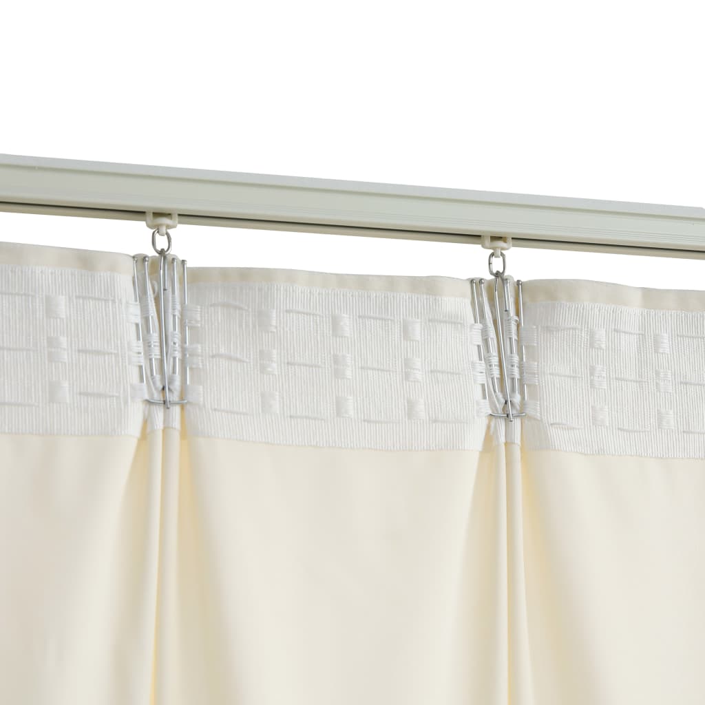 Cortinas opacas con ganchos 2 piezas terciopelo crema 140x175cm