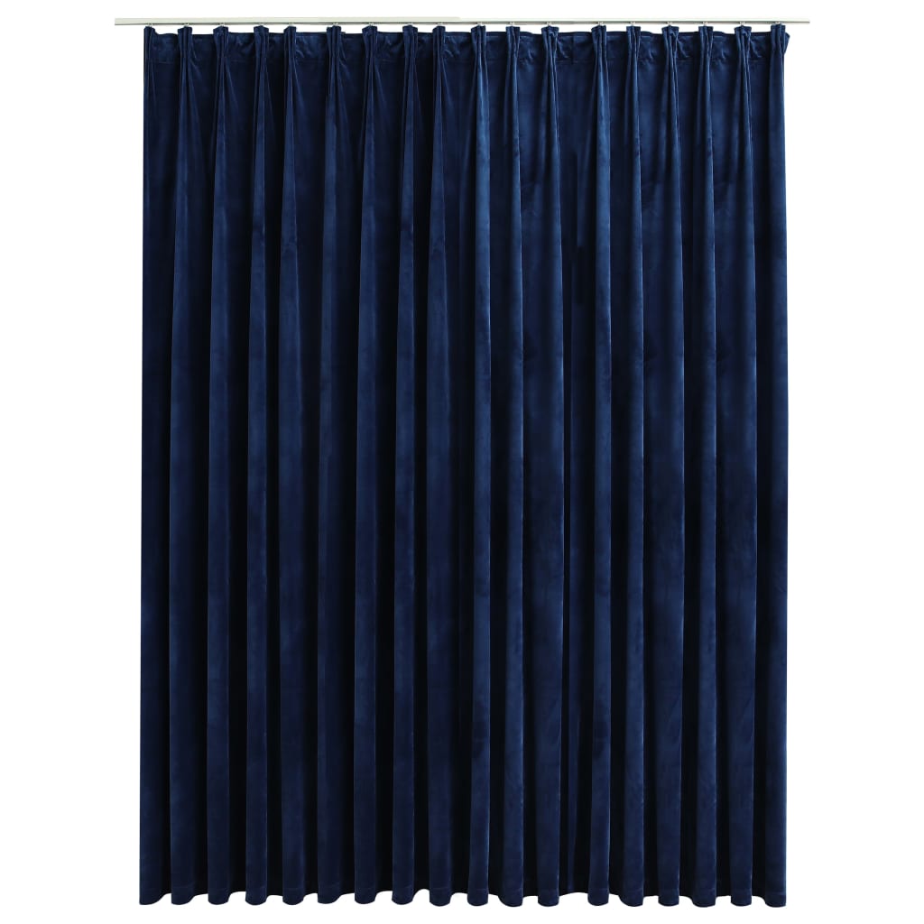 Verdunkelungsvorhang mit Haken Samt Dunkelblau 290 x 245 cm