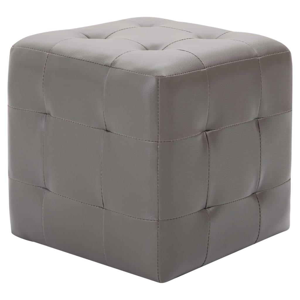 Pouf 2 Stk. Grau 30x30x30 cm Kunstleder