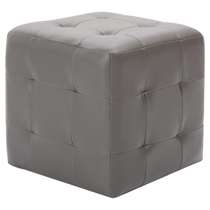 Pouf 2 Stk. Grau 30x30x30 cm Kunstleder