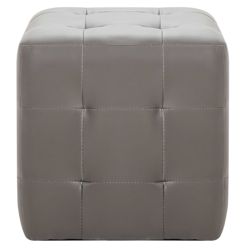 Pouf 2 Stk. Grau 30x30x30 cm Kunstleder