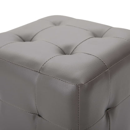 Pouf 2 Stk. Grau 30x30x30 cm Kunstleder