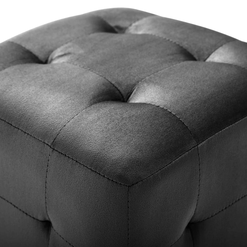 Pouf 2 Stk. Schwarz 30x30x30 cm Samtstoff