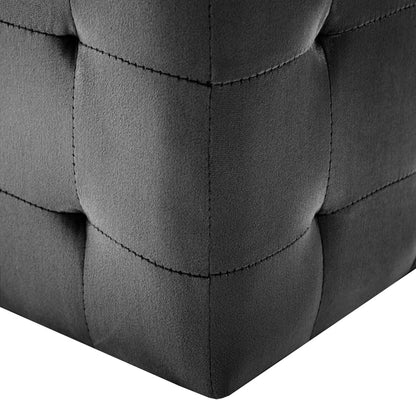 Pouf 2 Stk. Schwarz 30x30x30 cm Samtstoff