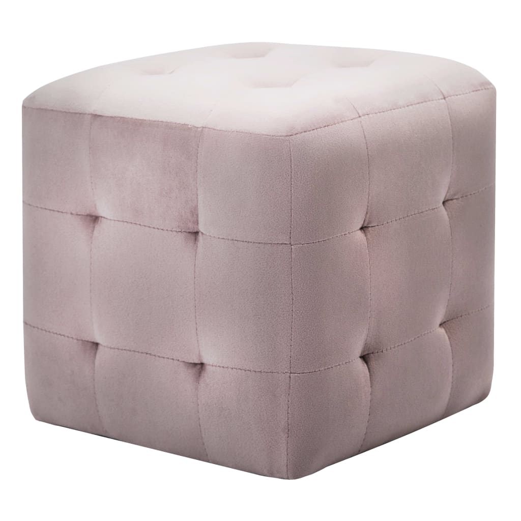 Pouf 2 Stk. Rosa 30x30x30 cm Samtstoff