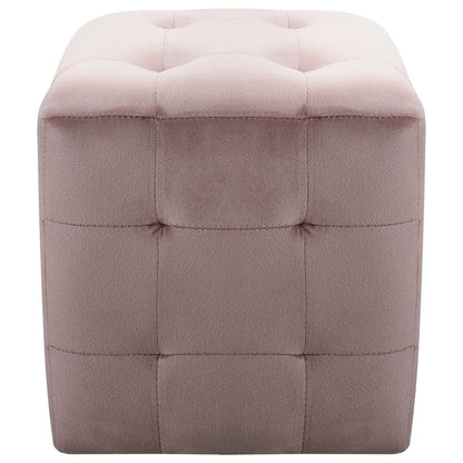 Pouf 2 Stk. Rosa 30x30x30 cm Samtstoff