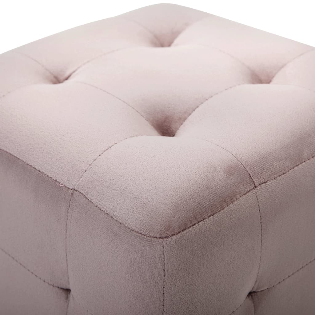 Pouf 2 Stk. Rosa 30x30x30 cm Samtstoff