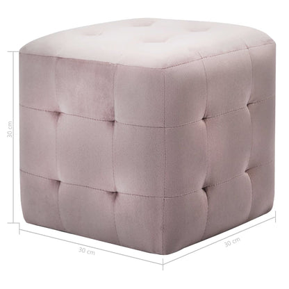 Pouf 2 Stk. Rosa 30x30x30 cm Samtstoff