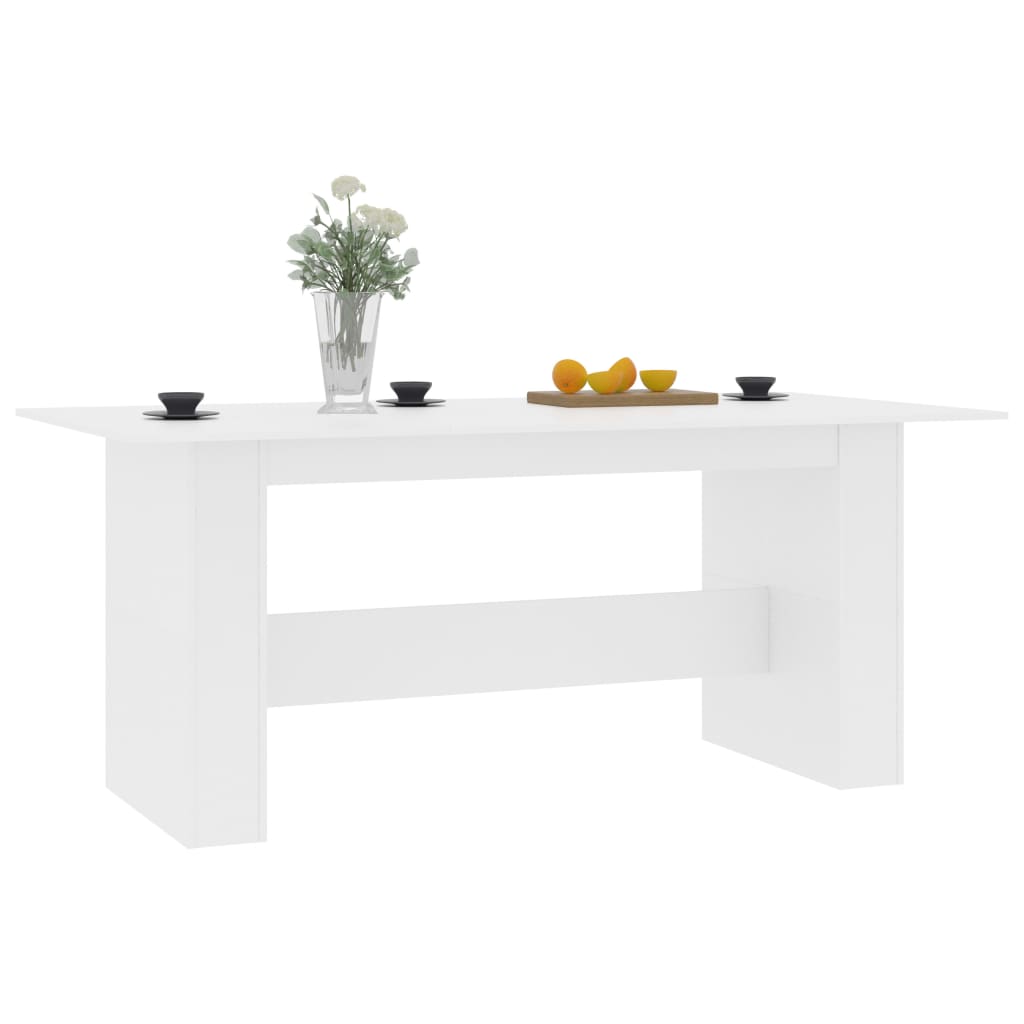 Table à manger blanche 180x90x76 cm en bois