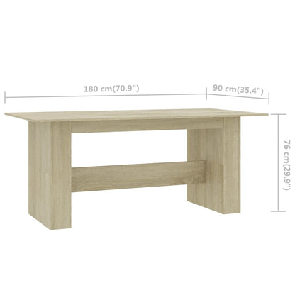 Mesa de comedor Sonoma roble 180x90x76 cm material madera