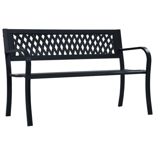 Banc de jardin 125 cm acier noir